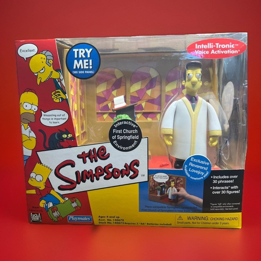 Playmates Simpsons WOS First Church of Springfield Playset w/ Reverend Lovejoy
